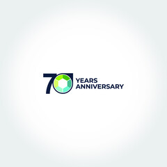 70 years anniversary. Anniversary template design concept, design for event, invitation card, greeting card, banner, poster, flyer, book cover and print. Vector Eps10