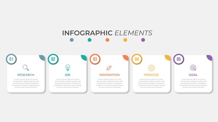 Presentation business infographic template with 5 options