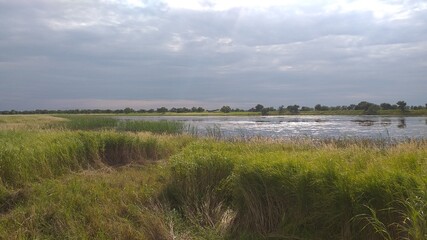 landscape with river and clouds