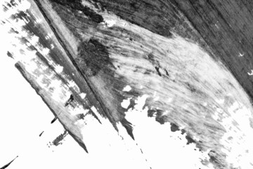 black white abstract acrylic painting color texture on white paper background by using rorschach inkblot method