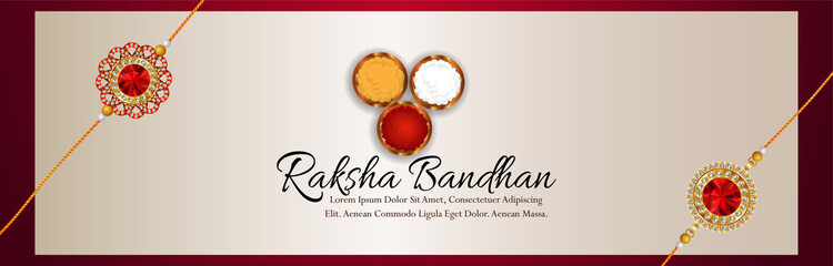 Indian festival happy raksha bandhan invitation banner with vector illustration