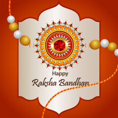 Vector illustration of happy raksha bandhan indian festival celebration with crystal rakhi and gifts