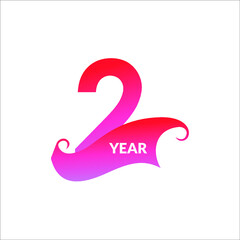 2th anniversary celebration logo template. Vector Eps10