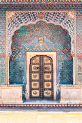 Architecture in the City Palace, Jaipur, Rajasthan, India