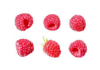  Ripe red raspberries  fruits