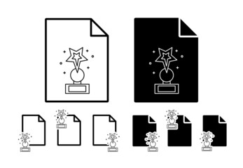 Award, winner, cup vector icon in file set illustration for ui and ux, website or mobile application