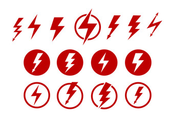 Set of vector lightning badges, sticker, icon 