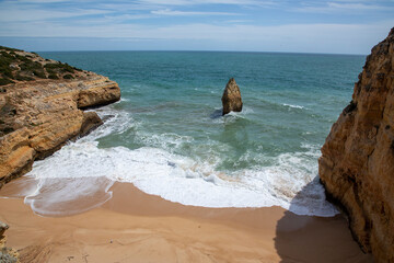 scenic coast in Portugal in the Algarve region in Carvoeiro