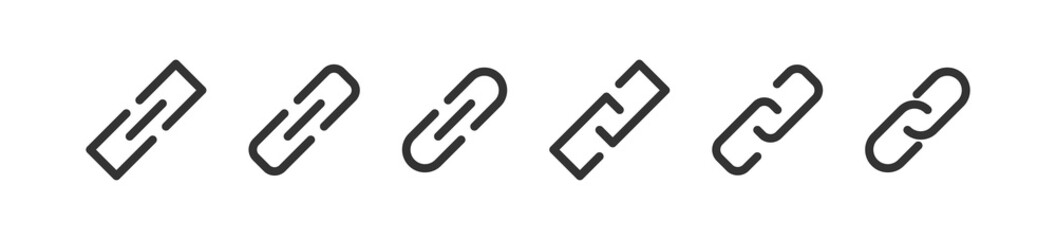 Link chain set icon. URL connection symbol. Vector isolated