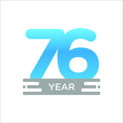 76 Years Anniversary Celebration Vector Template