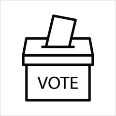 Voting ballot box icon, Election Vote concept, Simple line design for web site, logo, app, UI, Vector illustration