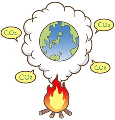 地球温暖化のイラストイメージ