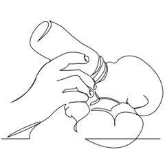 newborn eats from a bottle