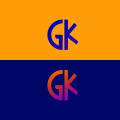 GK initial letter logo vector template | Creative modern monogram Circle logo
