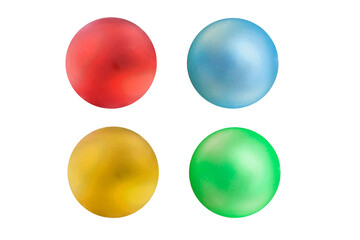 collection of christmas ball decorations isolated on white background.