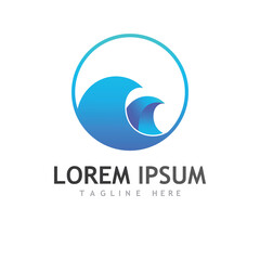 Water wave icon vector