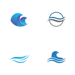 Water wave icon vector