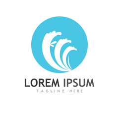 Water wave icon vector