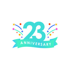 23 Years Anniversary Vector Template