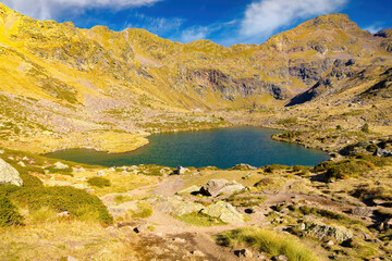 Panoramic view of the lower lake of Tristaina, Arcalis, Andorra - 2