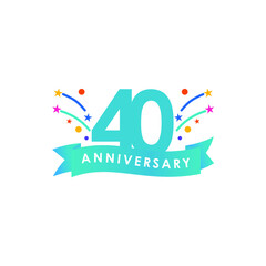 40 years anniversary celebration vector