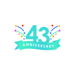 43 years anniversary celebration vector