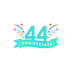 44 years anniversary celebration vector