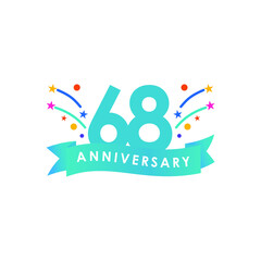 68 years anniversary celebration vector