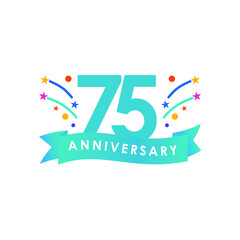 75 years anniversary celebration vector