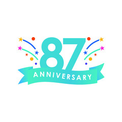 87 years anniversary celebration vector