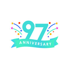 97 years anniversary celebration vector