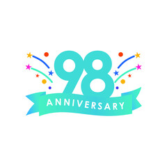 98 years anniversary celebration vector