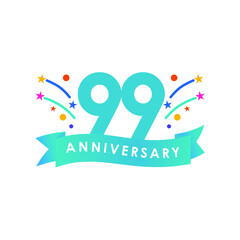 99 years anniversary celebration vector