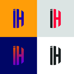 IH initial letter logo vector template | Creative modern monogram Circle logo
