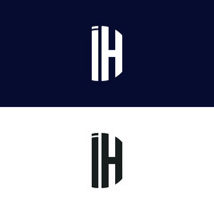 IH initial letter logo vector template | Creative modern monogram Circle logo
