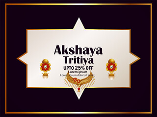 Akshaya tritiya jewellery sale promotion background with golden necklace