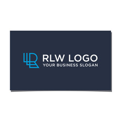 RLW INITIAL LOGO DESIGN VECTOR