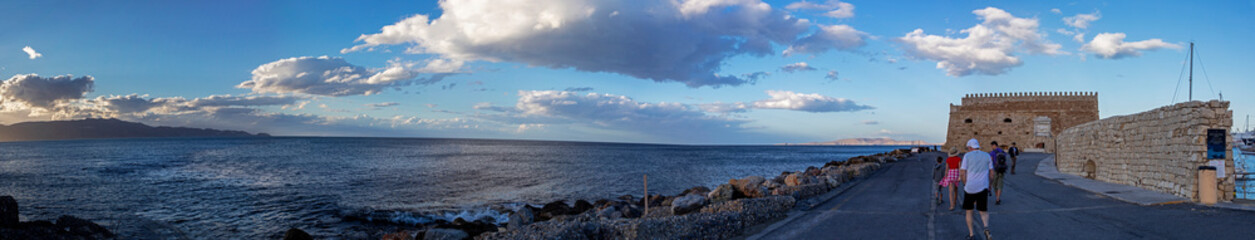 beautiful panoramic view of Crete island near Melidoni cave, horizontal.