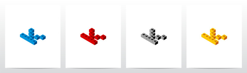 Toy Building Block Letter Logo Design K