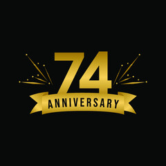 74 Years anniversary celebration vector template