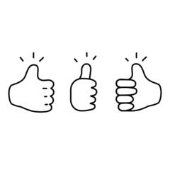 Set of thumbs up.