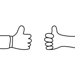 Two hands with their thumbs up.