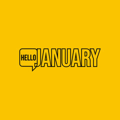 Hello January. Welcome January vector template. Eps10