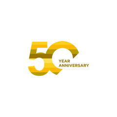 50 years anniversary vector template for banner, poster or print