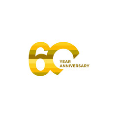 60 years anniversary vector template for company anniversary, card, banner or print