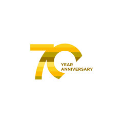 70 years anniversary vector template for company anniversary, card, banner or print