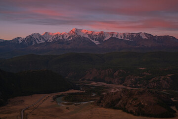 sunset in the mountains