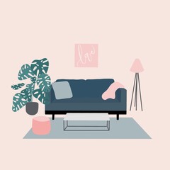 Interior design of room, living room design. Comfortable and cozy home.  © Margot