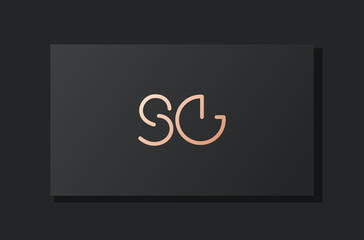 Abstract luxury initial letter SG logo.