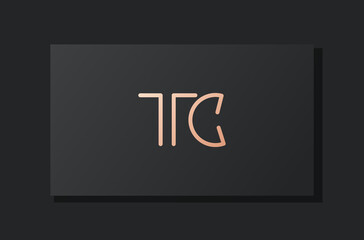 Abstract luxury initial letter TC logo.